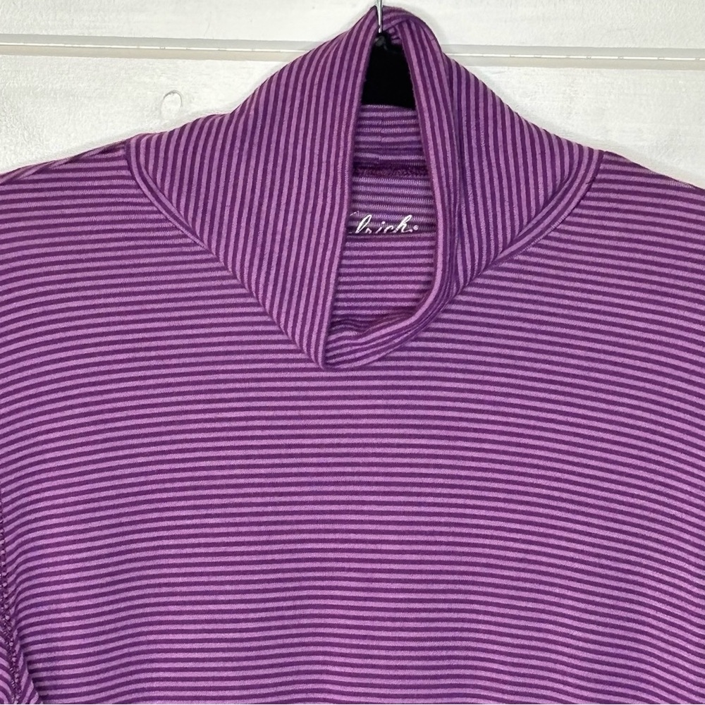 Woolrich Long Sleeved Striped Turtleneck Grape Purple Shirt Women’s M Cowlneck